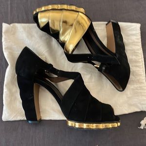 Marni Metallic Suede Pumps